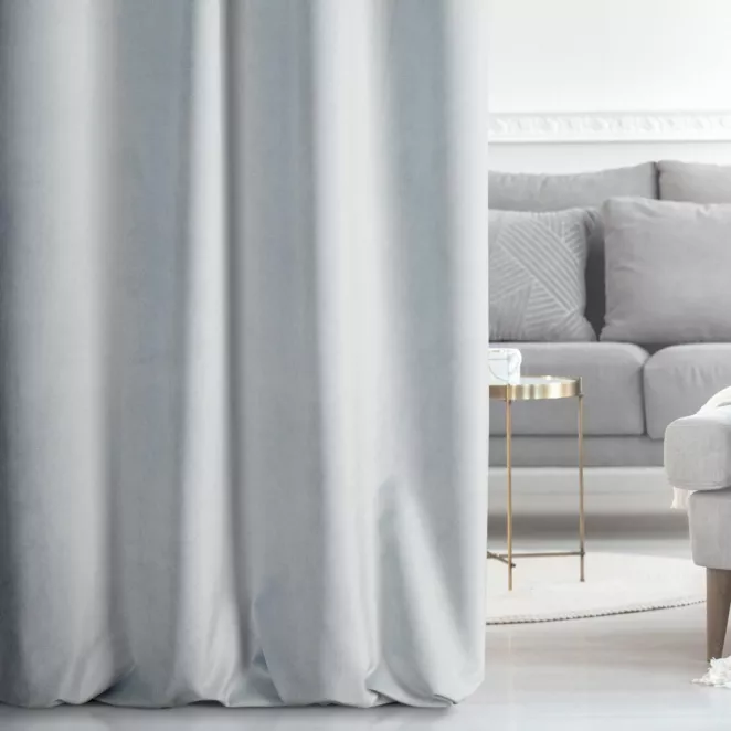 Tkanina zasłonowa welwetowa zaciemniająca z delikatnym połyskiem Eurofirany