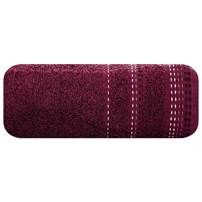 Ręcznik kąpielowy 70x140 cm bawełniany kolor fioletowy z ozdobnym stębnowaniem 500 g/m2 POLA Eurofirany