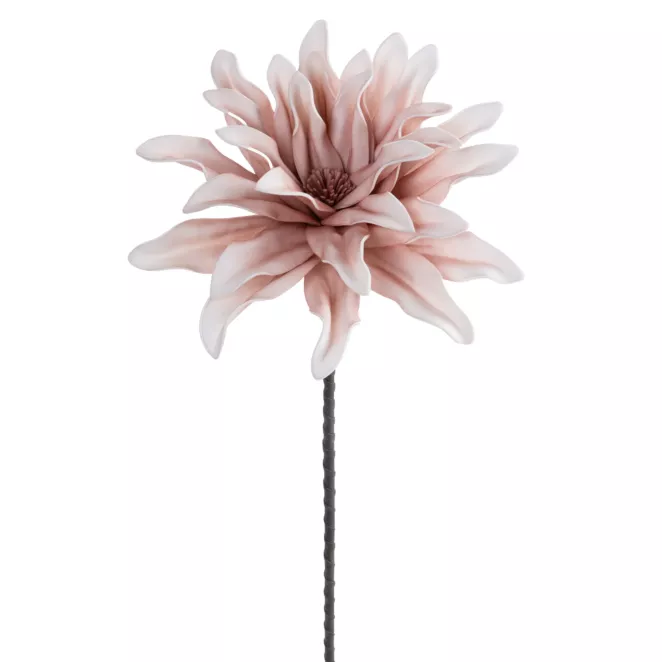 Kwiat sztuczny biały, jasnoróżowy z plastycznej pianki foamiran 60 cm Eurofirany