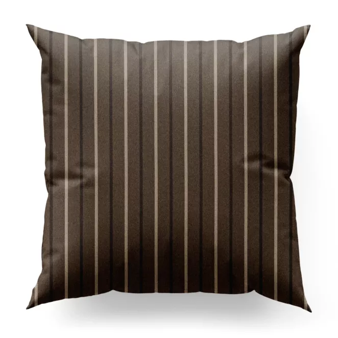 Poszewka na wymiar brązowa z tkaniny o jodełkowym splocie z wzorem w pasy