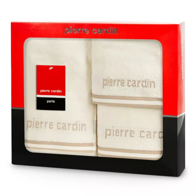 Zestaw ręczników bawełnianych na prezent 3 szt kolor kremowy 500 g/m2 ROCCO Pierre Cardin Eurofirany