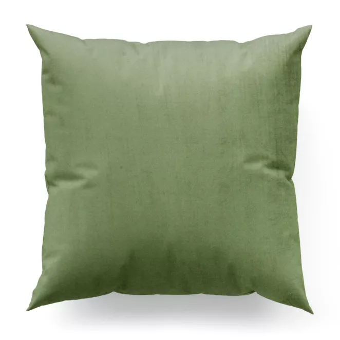 Poszewka szyta oliwkowa z miękkiej tkaniny welwetowej