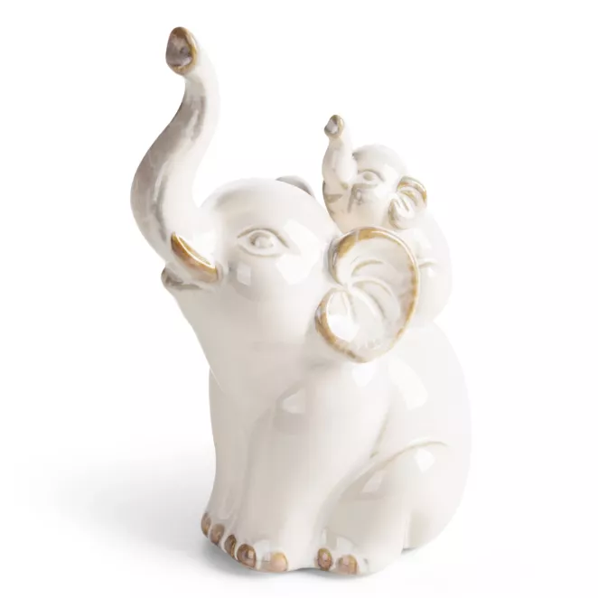 Figurka dekoracyjna słoń kremowa 13x9x20 cm AVANI Eurofirany