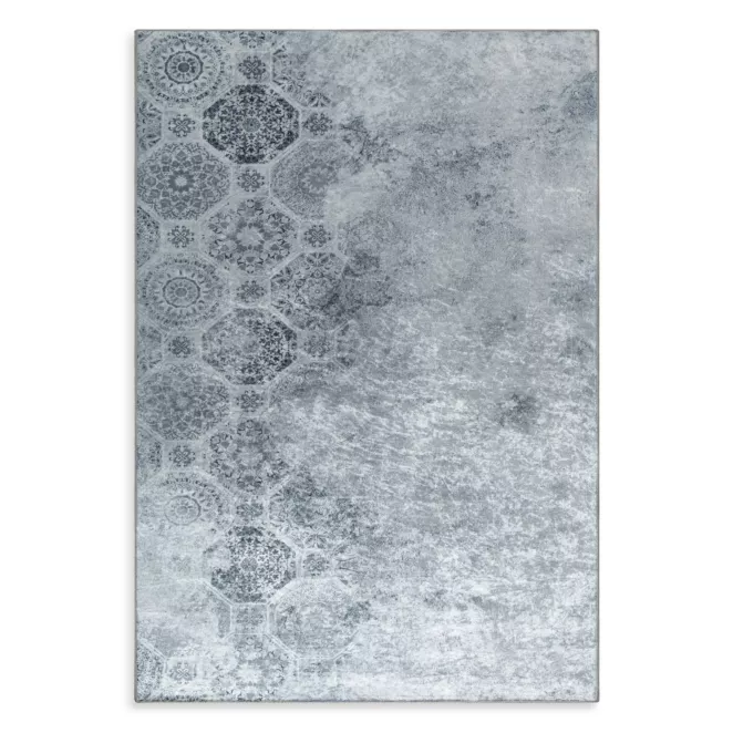 Dywan 160x220 cm srebno, szary zdobiony motywem ornamentów LOTUS 7 Eurofirany