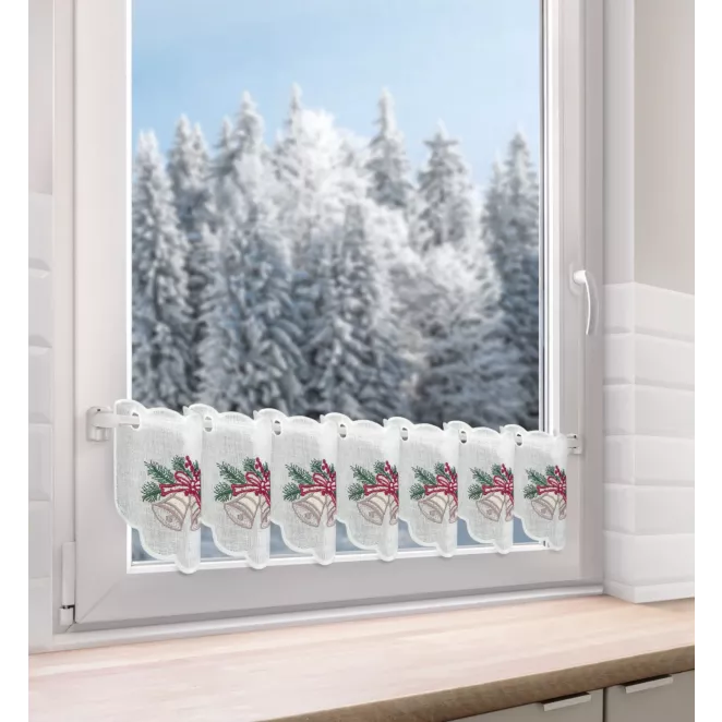 Tkanina firanowa zazdrostka z świątecznym haftem Eurofirany