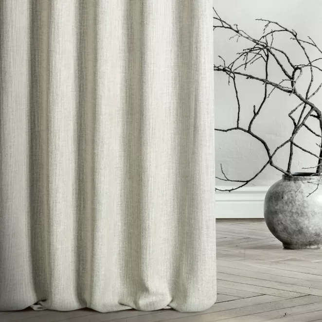 Zasłona szyta na flexach FELICITY naturalna o naturalnym splocie w melanżowych odcieniach