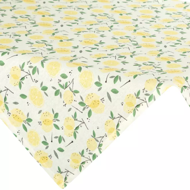 Obrus na stół plamoodporny 85x85 cm żółto, zielony w cytryny - LUNA Eurofirany