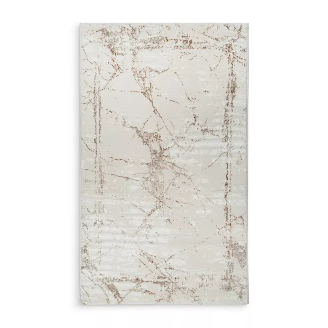 Dywan 60x100 cm jasnoszary, beżowy zdobiony abstrakcyjnym wzorem ASIA 2 Eurofirany