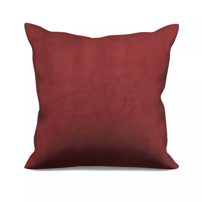 Poszewka szyta bordowa z miękkiej półmatowej tkaniny welwetowej