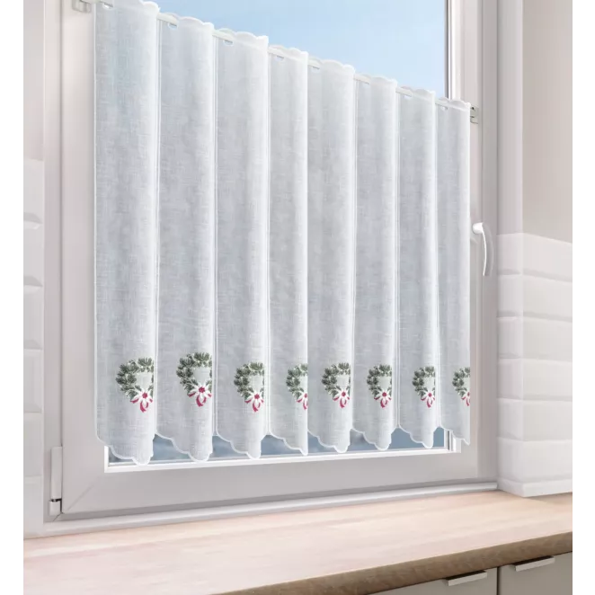 Tkanina firanowa zazdrostka z haftem świątecznym Eurofirany