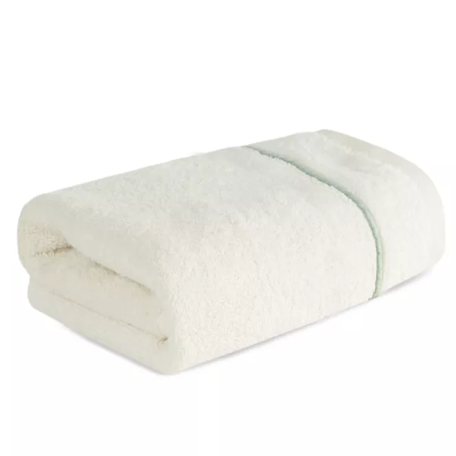 Ręcznik do rąk 30x50 cm bawełniany kolor kremowy z welwetową bordiurą i kontrastującymi paseczkami 500 g/m2 SIBEL Eurofirany