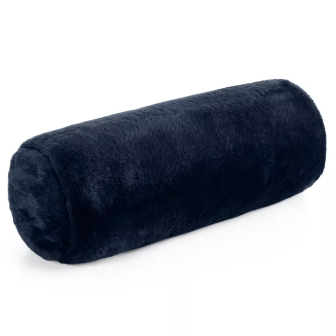 Poduszka wałek 15x45 cm granatowa z miękkiej futrzanej tkaniny  NINA Eurofirany