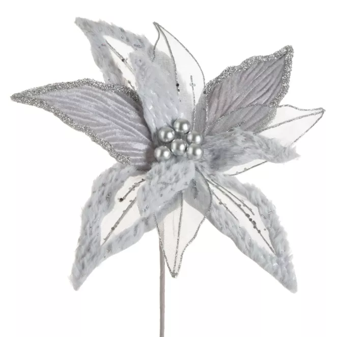 Kwiat świąteczny z siateczki oraz futerka Eurofirany