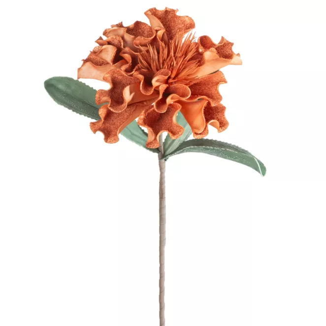 Kwiat sztuczny pomarańczowy z plastycznej pianki foamiran 75 cm Eurofirany
