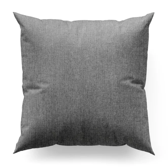 Poszewka szyta stalowa z miękkiej matowej tkaniny szenilowej o naturalnym splocie