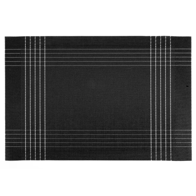 Podkładka na stół czarno, złota 30x45 cm KARA zdobiona w subtelna kratkę Eurofirany