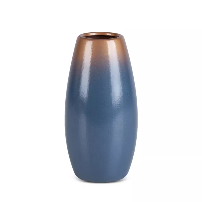 NESSA niebieski wazon ceramiczny z efektem ombre  11x22 cm Eurofirany