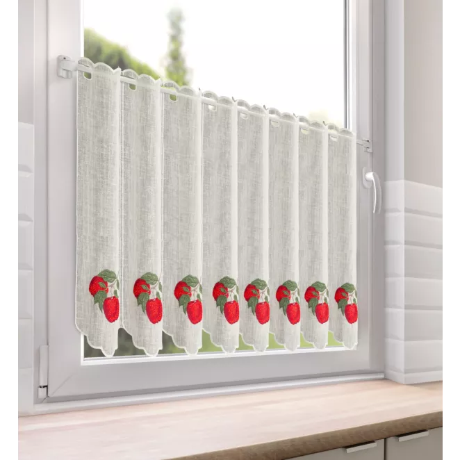 Tkanina firanowa zazdrostka zdobiona haftem Eurofirany