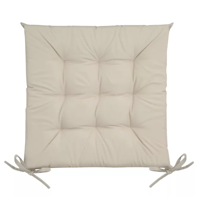 Poduszka na krzesło 40 x 40 x 5 cm wodoodporna kremowa z pikowaniem GARDEN Eurofirany