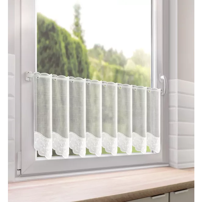 Tkanina firanowa zazdrostka zdobiona haftem Eurofirany