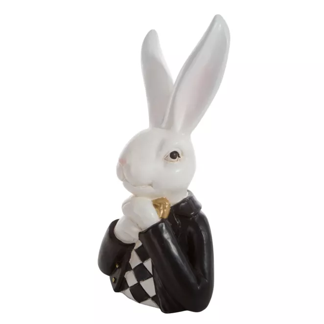 Figurka dekoracyjna ZAJĄCZEK w marynarce kolor biało, czarny  Eurofirany