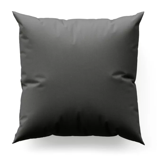 Poszewka szyta ciemnostalowa z gładkiej zaciemniającej tkaniny typu dimout