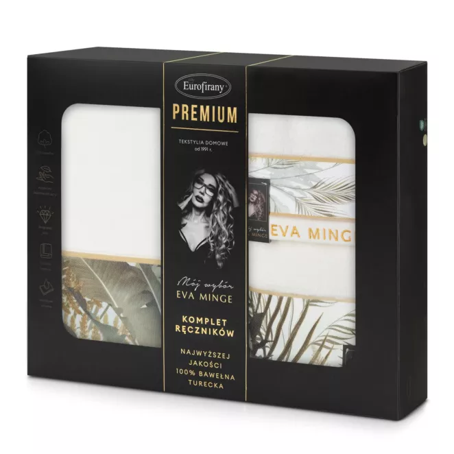 Zestaw ręczników bawełnianych 3 szt kolor biały, beżowy 500 g/m2 Eva Minge Eurofirany 17