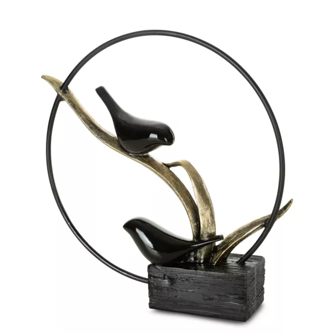 Figurka czarna designerska w minimalistycznym stylu średnica 27x27 cm SEMA Eurofirany