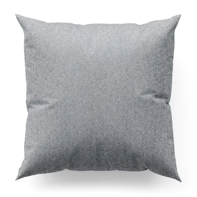 Poszewka szyta INAYA srebrna z miękkiej tkaniny o naturalnym splocie w stylu ekologicznym