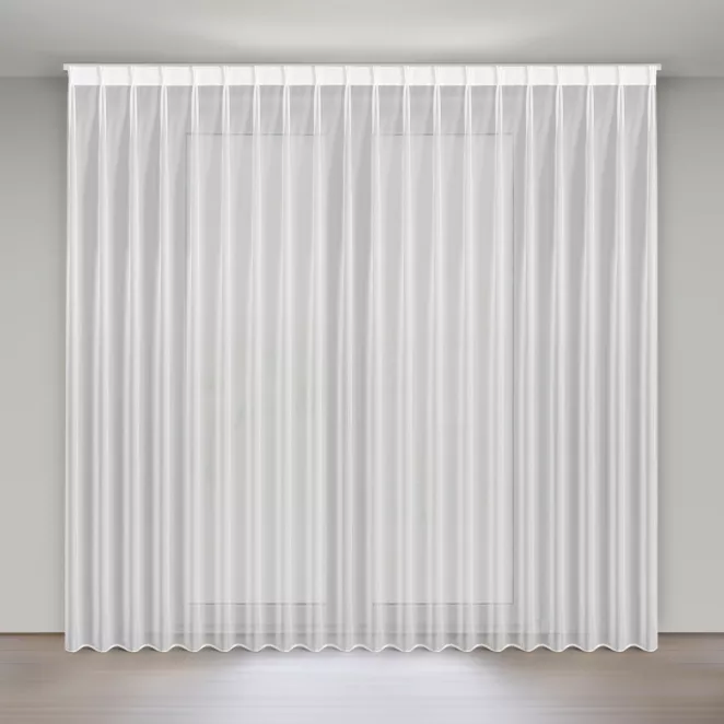 Firana biała z gładkiego woalu 230x270 cm system flex - LUCY Eurofirany