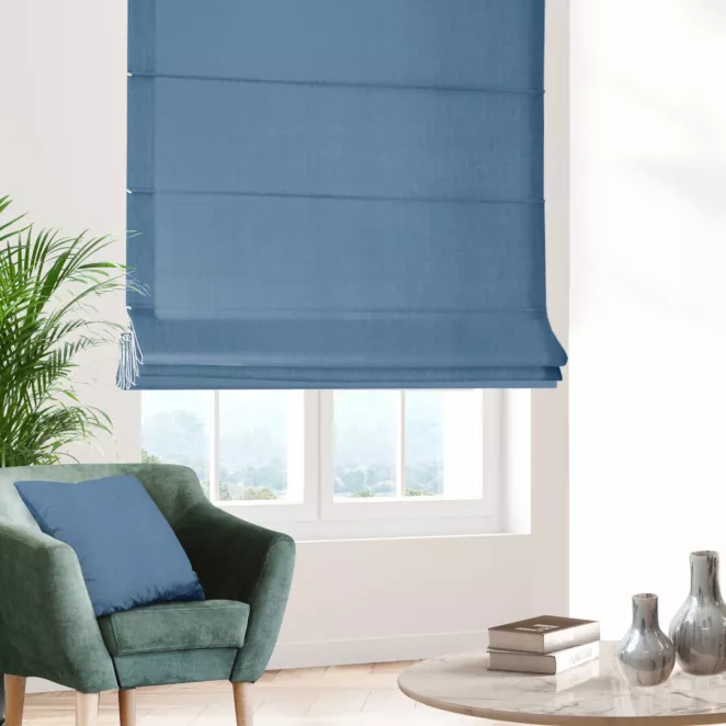 Roleta rzymska DORA - HIT ciemnoniebieska z miękkiej tkaniny o welurowej strukturze