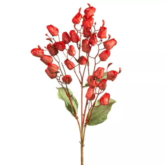Kwiat sztuczny czerwony z plastycznej pianki foamiran 75 cm Eurofirany