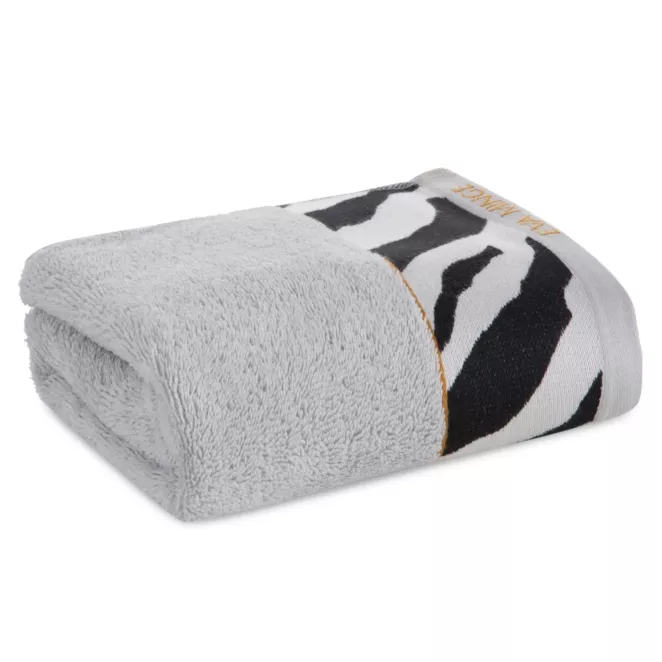 Ręcznik kąpielowy 50X90 cm bawełniany kolor srebrny,czarny z designerską bordiurą 500 g/m2 EVA 22 Eva Minge Eurofirany