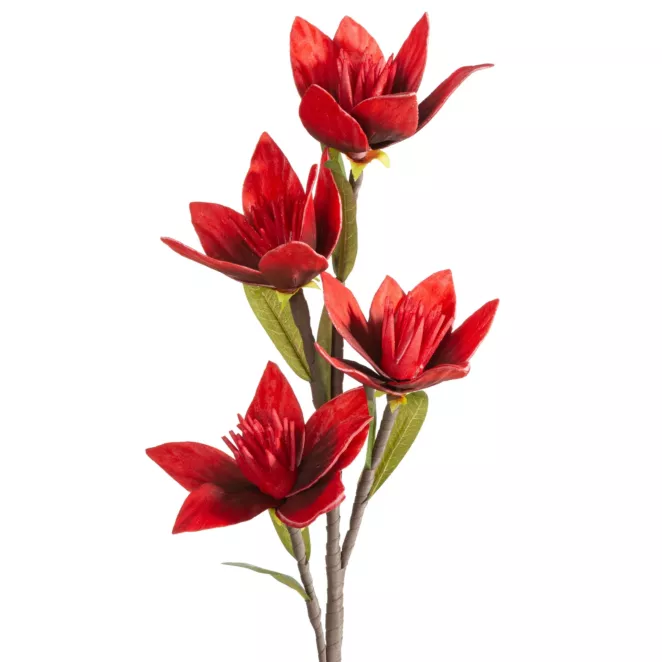 Kwiat sztuczny czerwony z plastycznej pianki foamiran 50 cm Eurofirany