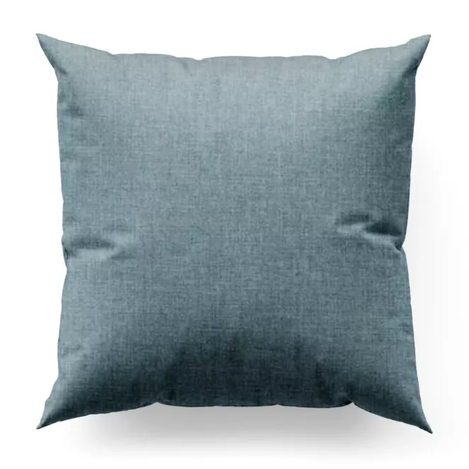 Poszewka szyta LOVELY jasnoturkusowa z widocznym ozdobnym splotem, o naturalnym charakterze