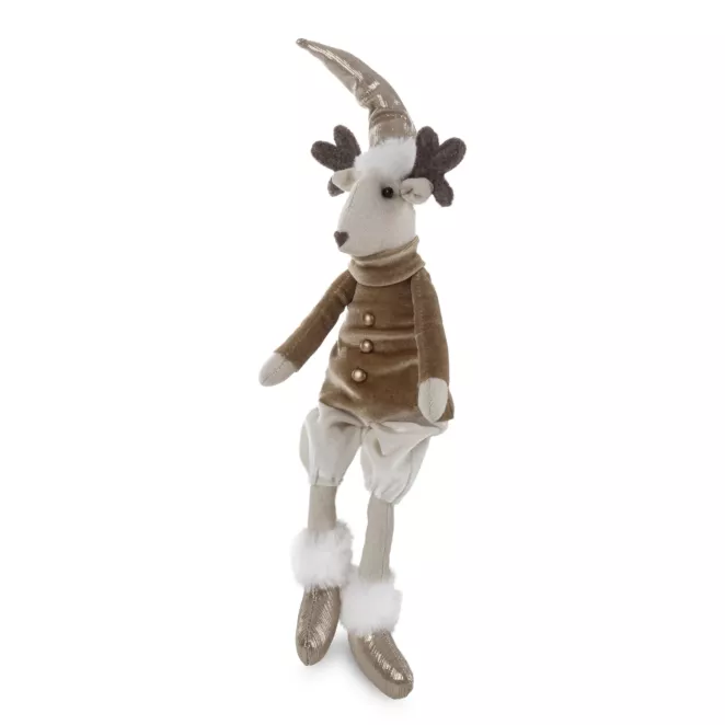 Figurka dekoracyjna świąteczna uroczy siedzący Jelonek Eurofirany