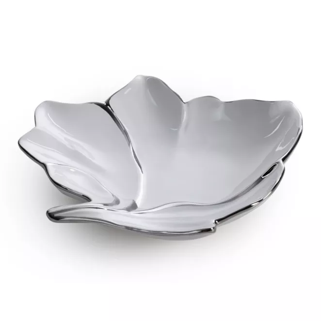 Patera dekoracyjna z glinki ceramicznej w kształcie liścia  NERIS 03 Eurofirany