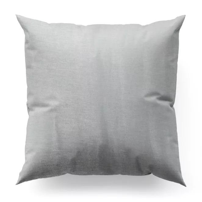 Poszewka na wymiar srebrna z tkaniny z mieszanką lnu i wiskozy, w stylu eko, z delikatnym połyskiem