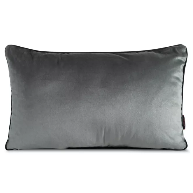 Poduszka 30 x 50 cm welwetowa stalowa z kontrastującą lamówką GAJA 3 Eurofirany