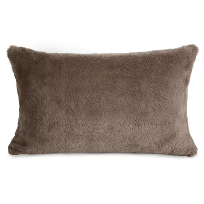 Poszewka na poduszkę 30x50 cm beżowa z miękkiej futrzanej tkaniny NINA Eurofirany