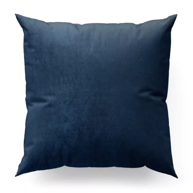 Poszewka na wymiar granatowa z miękkiej półmatowej tkaniny welwetowej