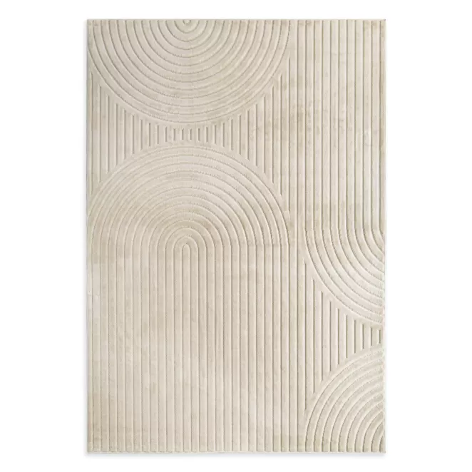Dywan 60x100 cm beżowy z tłoczonym wzorem 3D VENUS BOHO 2 Eurofirany