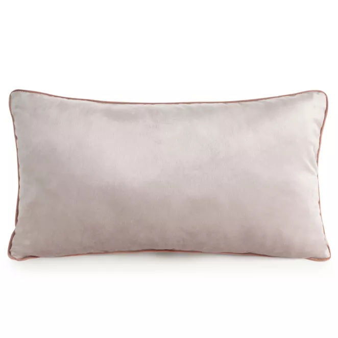 Poduszka 30 x 50 cm welwetowa pudrowa z kontrastującą lamówką GAJA 3 Eurofirany