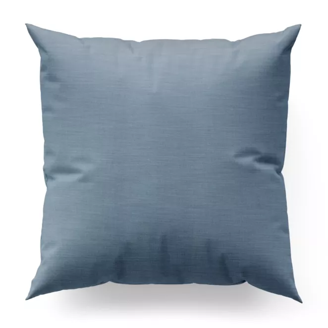 Poszewka szyta ciemnoniebieska z miękkiej tkaniny o naturalnym splocie w stylu ekologicznym