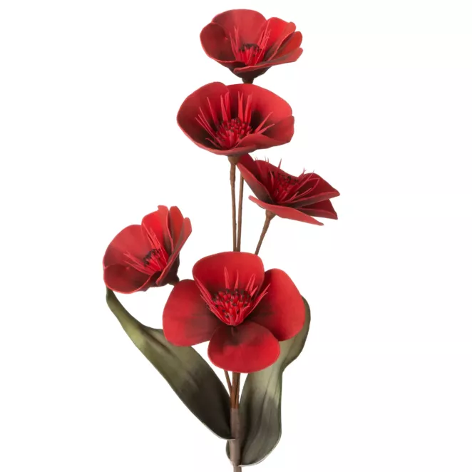 Sztuczny kwiat dekoracyjny czerwony Eurofirany