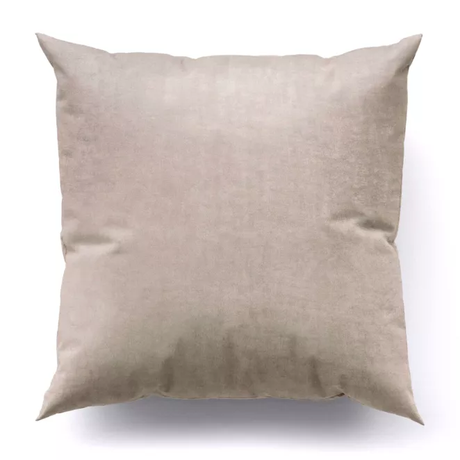 Poszewka szyta ITALIA beżowa z tkaniny welwetowej o delikatnym połysku