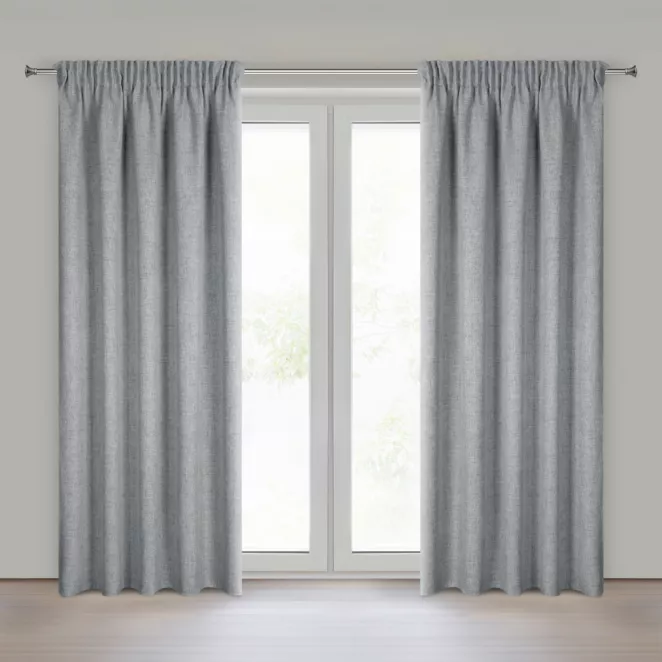 Zasłona srebrna w stylu eko 140x270 cm taśma JULA2 Eurofirany