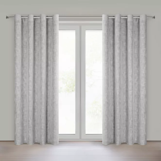 Zasłona stalowa o naturalnym splocie z efektem melanżu 140x250 cm przelotka - MADI Eurofirany
