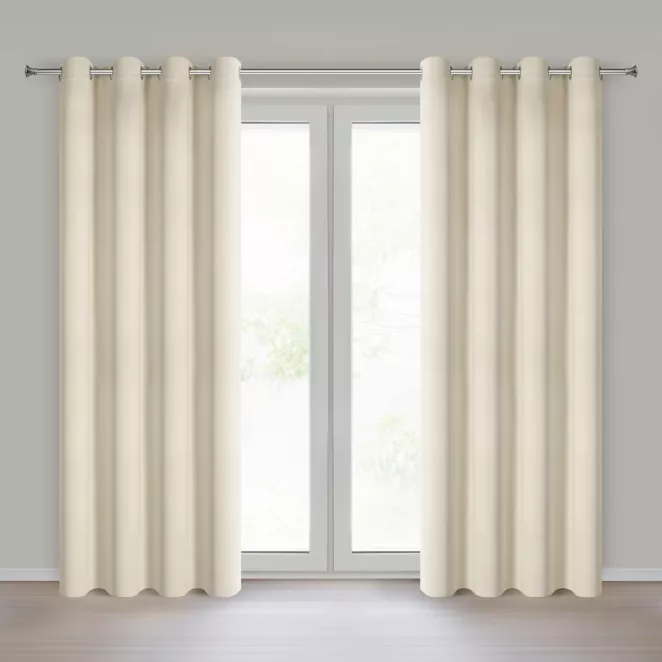 Zasłona ciemnokremowa zaciemniająca gładka 140x250 cm przelotka - NERISA Eurofirany