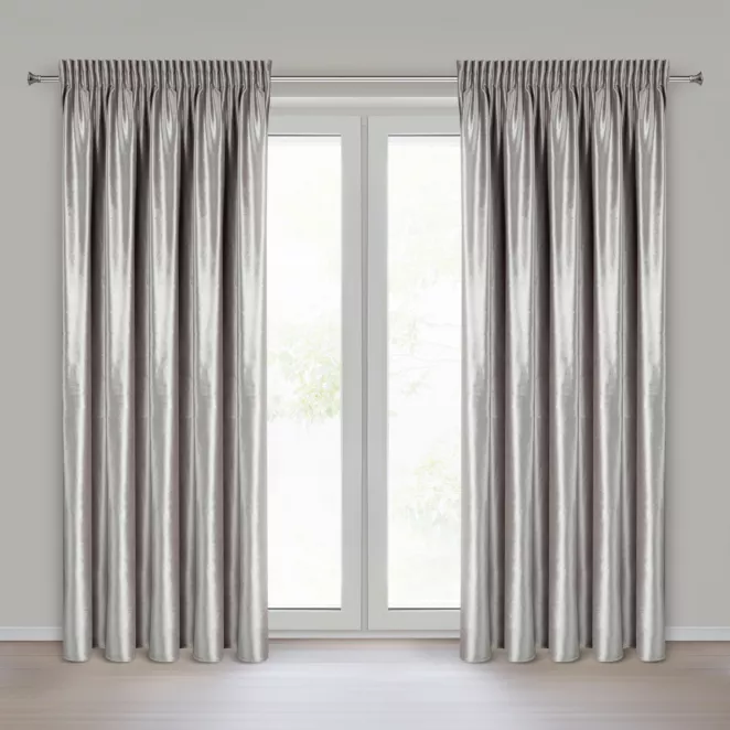 Zasłona beżowa z błyszczącego welwetu 140x270 cm taśma - CAMERON Eurofirany